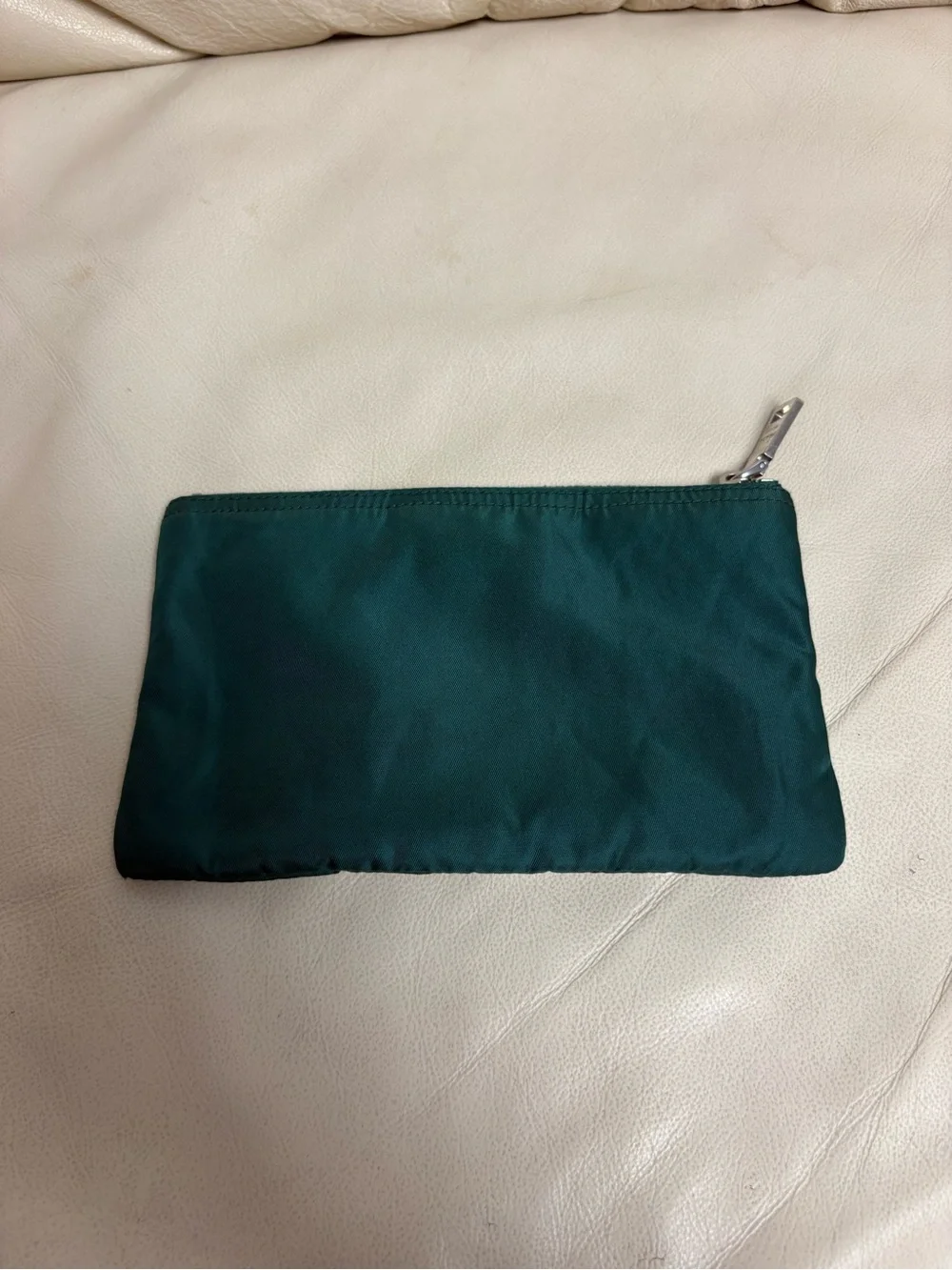 PRADA Green Bear Nylon Zipper Pouch 7 x 4 inches Tessuto
